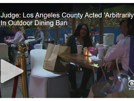 Judge: Los Angeles County Acted 'Arbitrarily' In Patio Dining Ban